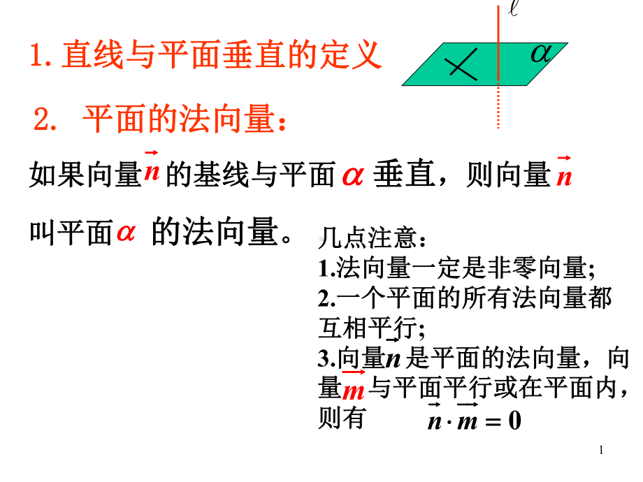 平面的法向量求法及简单应用课件.ppt_第1页