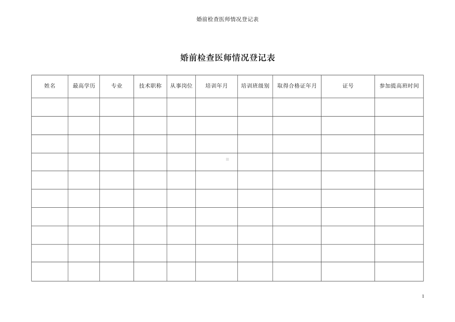 婚前检查医师情况登记表参考模板范本.doc_第1页