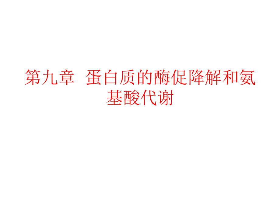 生物化学第九章蛋白质的酶促降解和氨基酸的代谢课件.ppt_第1页