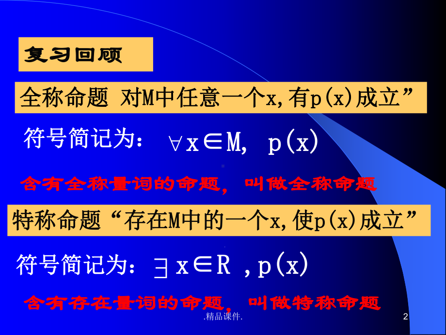 全版14全称量词与存在量词的否定课件.ppt_第2页