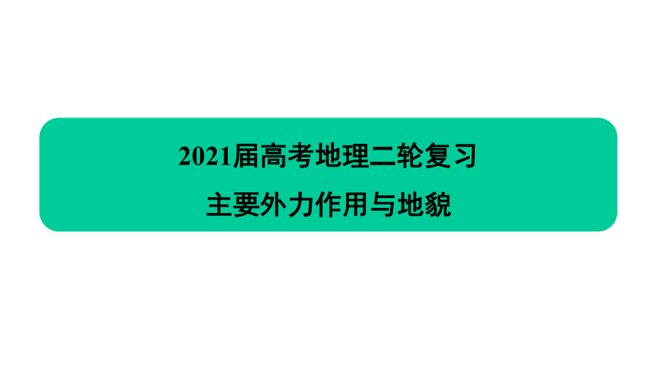 2021届高考地理二轮复习外力作用与地貌课件.pptx_第1页