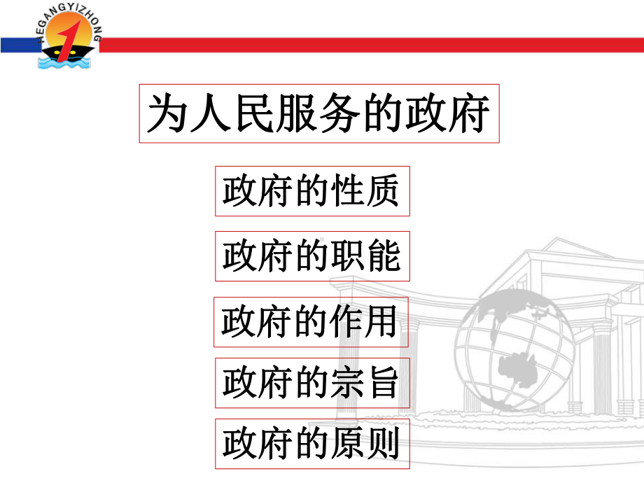 人教版高中政治必修二政治生活41政府的权力：依法行使(共21张)课件.pptx_第1页