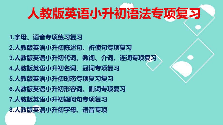 人教版英语小升初语法专项复习课件.pptx（无音视频素材）_第1页