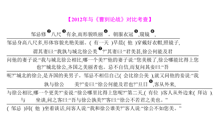 2020人教部编版中考语文总复习古诗文阅读十七、邹忌讽齐王纳谏课件.pptx_第2页