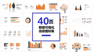 40页橙色数据可视化图表集模板课件.pptx