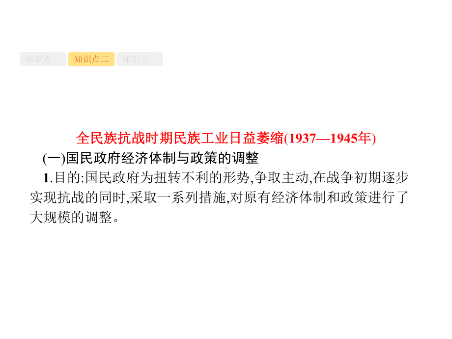 2020届高考历史一轮复习第七单元民国中后期(1927—1949年)课时21民族工业的曲折发展课件新人教版.pptx_第3页