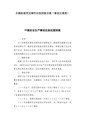 乡镇街道突发事件应急预案合集（事故灾难类）.docx