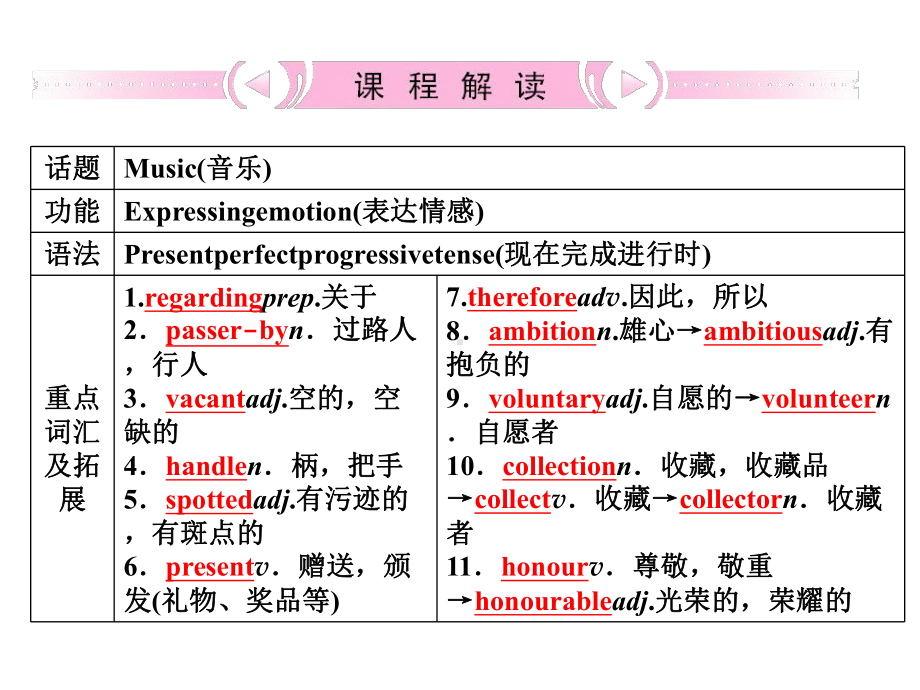 外研版高中英语选修六一轮复习：Module4Music课件.pptx（无音视频素材）_第3页