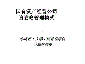 国有资产经营公司的战略管理模式课件.ppt