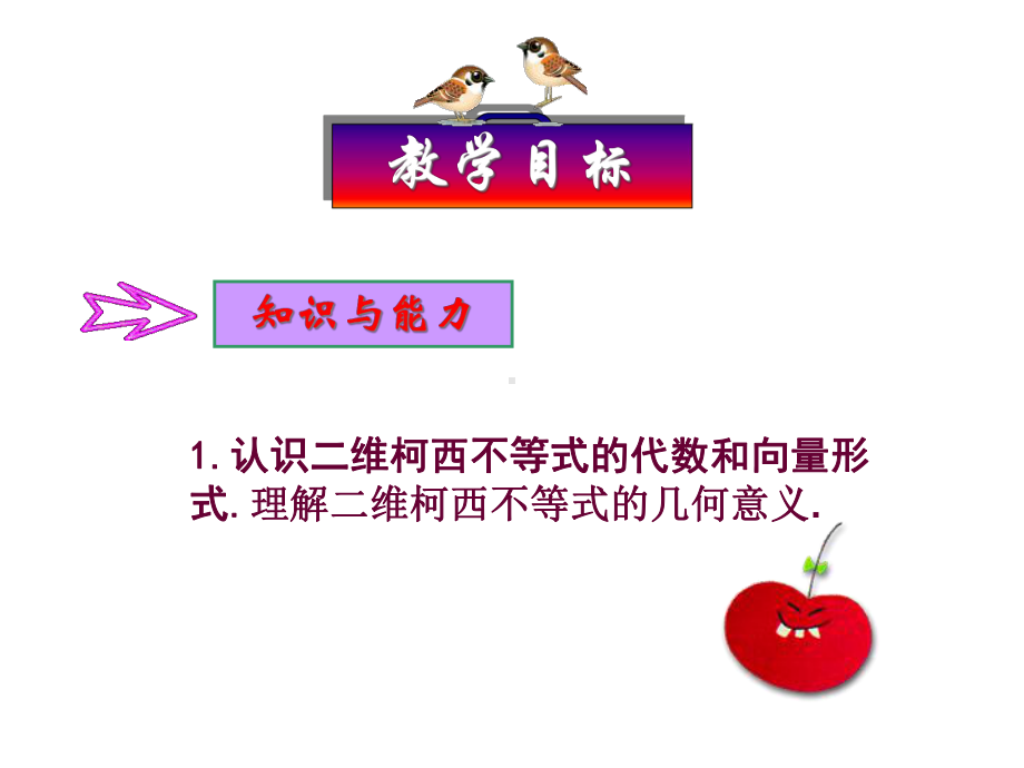 211平面上的柯西不等式的代数和向量形式课件1优质公开课人教B版选修45.ppt_第2页