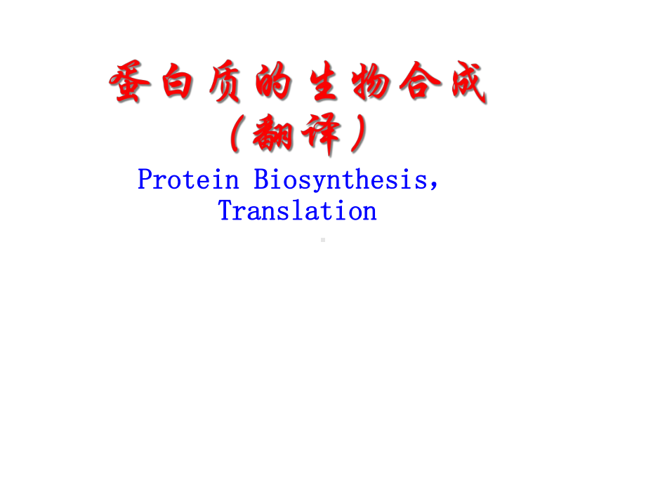 生物化学：蛋白质的生物合成(翻译)课件.ppt_第1页