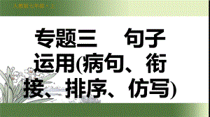 人教部编语文七年级上册期末专项复习专题三句子运用(病句、衔接、排序、仿写)课件.ppt