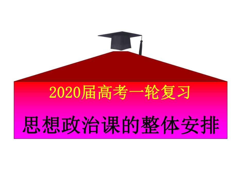 2020届高考政治第一轮复习前言课和一轮复习的整体安排(共22张)课件.ppt_第1页