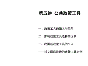 第五讲-公共政策工具分析课件.ppt