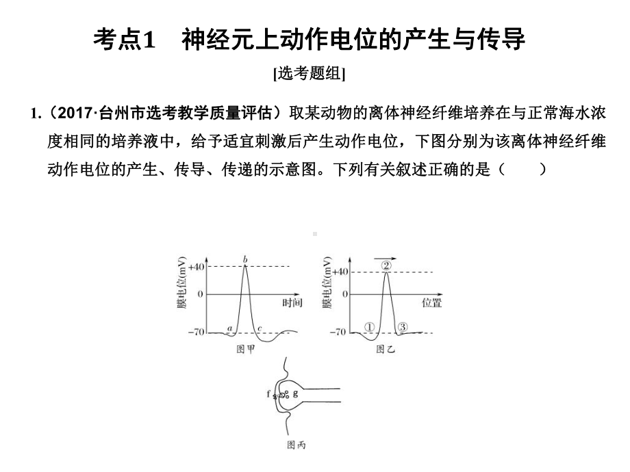 高考生物浙江选考总复习课件选考加强课5神经冲动的产生、传导与传递(b).ppt_第2页