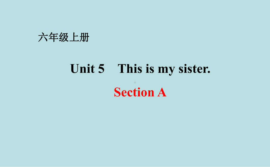 鲁教版(五四学制)六年级上册英语课件：unit5thisismysisitersectiona.ppt-(课件无音视频)_第1页