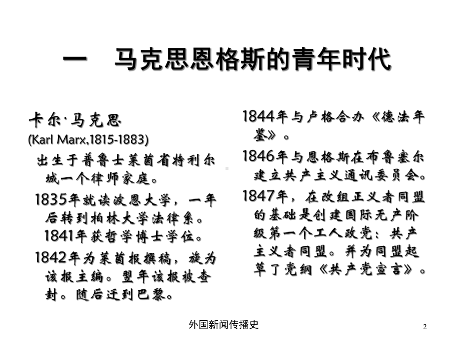 中外新闻传播史第六章第二节马克思恩格斯的报业生涯与报刊思想课件.ppt_第2页