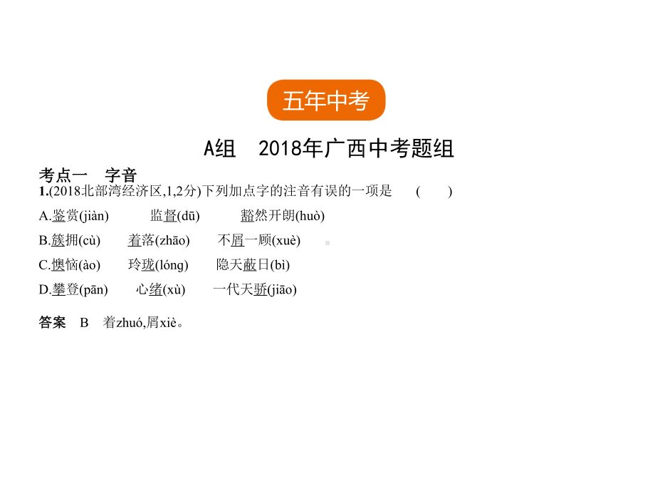 专题一字音字形(试题部分)课件.ppt_第2页