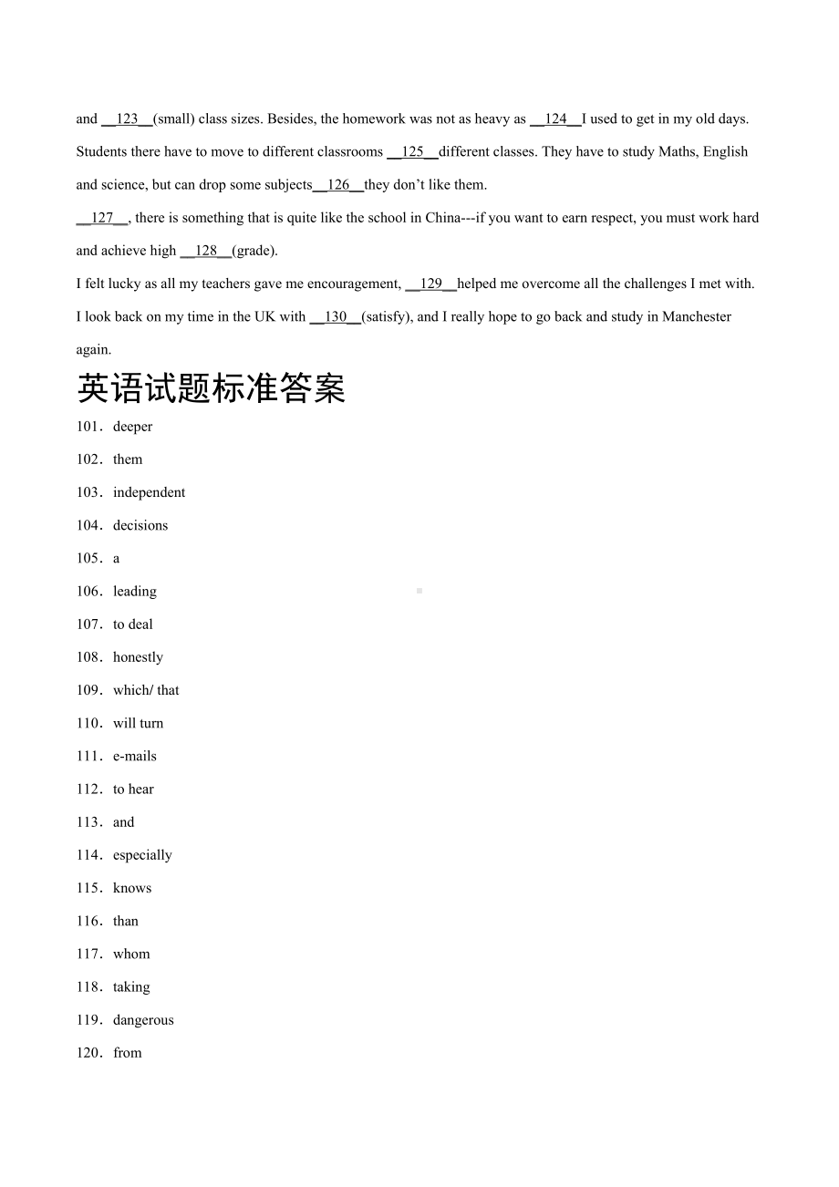 河北省张家界市2019-2022学年高一上学期期末英语质量检测语法填空汇编（共三年）.docx_第2页