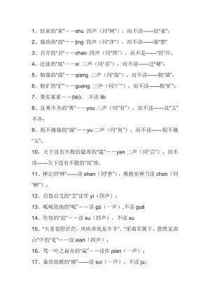 经常读错的120个字小学到中学都会考到.docx