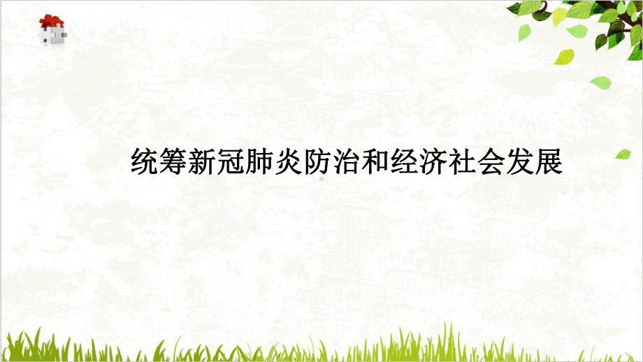 高考政治政热点分析课件(原文)统筹新冠肺炎防治和经济社会发展.ppt_第1页