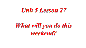 人教精通四年级英语下册：Unit5WhatwillyoudothisweekendLesson27课件.ppt-(课件无音视频)