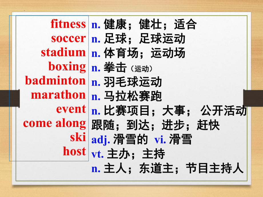 2022新人教版（2019）《高中英语》必修第一册Unit 3 Sport And Fitness综合复习ppt课件 .pptx_第2页