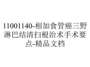 11001140-相加食管癌三野淋巴结清扫根治术手术要点-精品文档.ppt