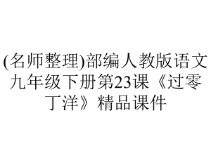 (名师整理)部编人教版语文九年级下册第23课《过零丁洋》精品课件.ppt