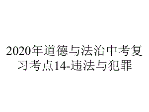 2020年道德与法治中考复习考点14-违法与犯罪.pptx