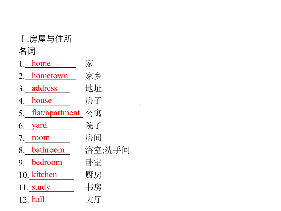 2020中考英语复习课件：话题三-居住环境(共47张PPT).pptx_第2页