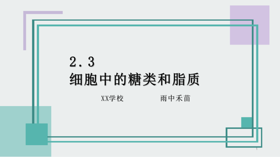 23细胞中的糖类和脂质课件（新教材）人教版高中生物必修一(共28张).pptx_第1页