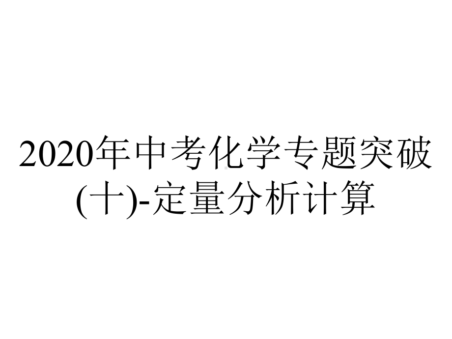 2020年中考化学专题突破(十)-定量分析计算.ppt_第1页