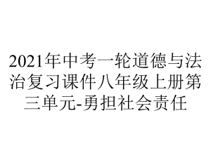 2021年中考一轮道德与法治复习课件八年级上册第三单元-勇担社会责任.ppt