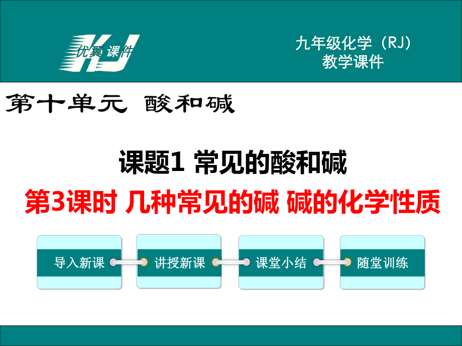 初三人教版九年级化学下册教学课件3第十单元酸和碱第3课时几种常见的碱碱的化学性质.pptx_第1页