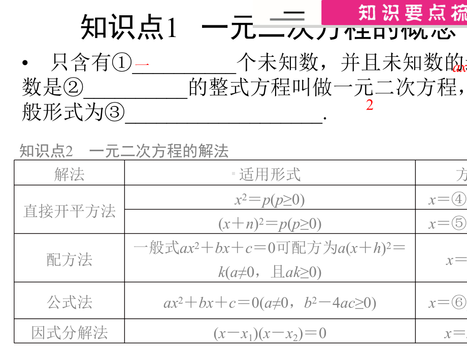 2021年中考第一轮复习数学网课用材料课件一元二次方程及其应用.pptx_第2页