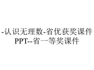 -认识无理数-省优获奖课件PPT-省一等奖课件.ppt