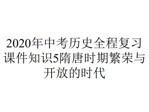 2020年中考历史全程复习课件知识5隋唐时期繁荣与开放的时代.ppt