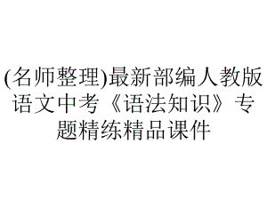 (名师整理)最新部编人教版语文中考《语法知识》专题精练精品课件.ppt