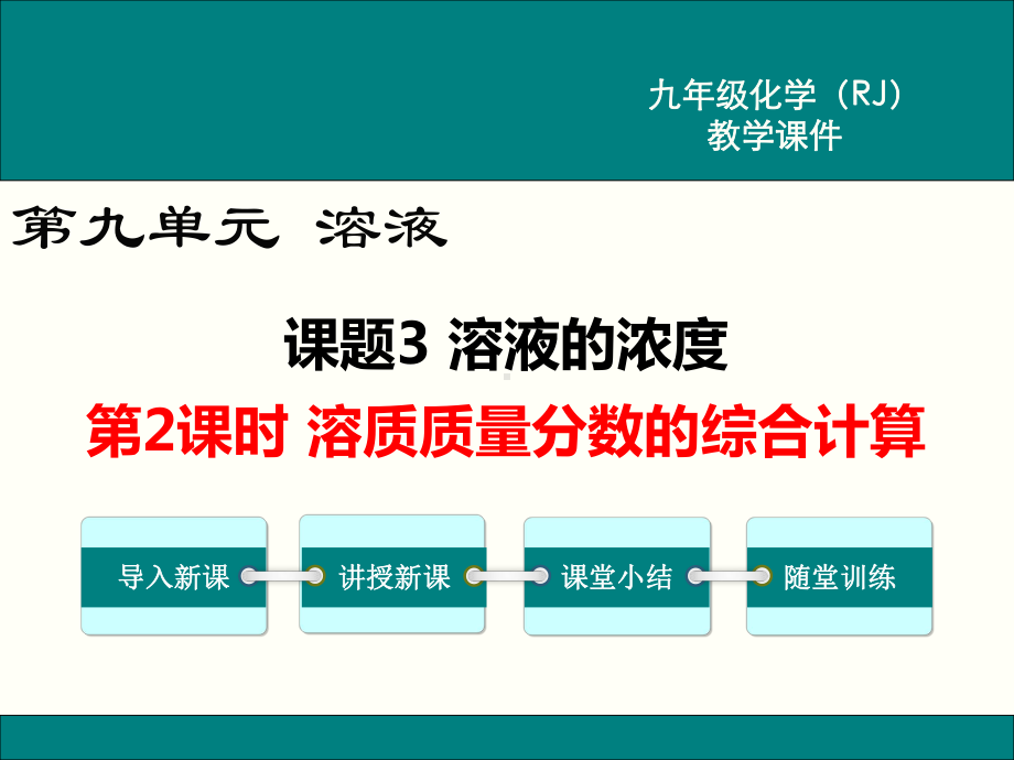 初三人教版九年级化学下册教学课件2第九单元溶液第2课时溶质质量分数的综合计算.pptx_第1页