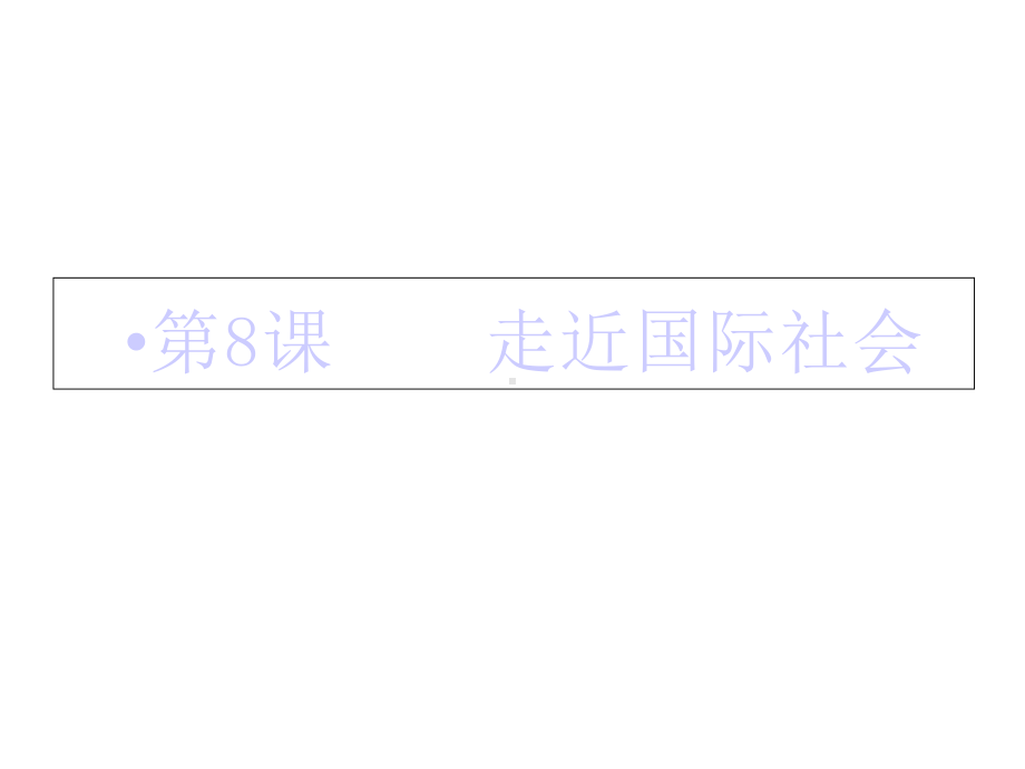 2020届高考政治一轮复习精品课件：第八课-走近国际社会.ppt_第2页