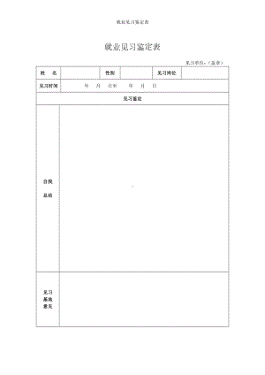 就业见习鉴定表参考模板范本.doc