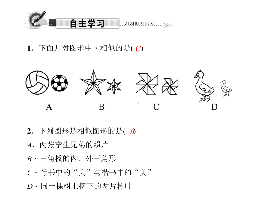 27.1《图形的相似》练习题课件.ppt_第2页