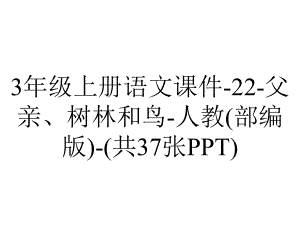 3年级上册语文课件-22-父亲、树林和鸟-人教(部编版)-(共37张PPT).ppt