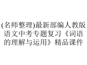 (名师整理)最新部编人教版语文中考专题复习《词语的理解与运用》精品课件.ppt