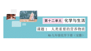 初三人教版九年级化学下册安徽习题讲评课件同步练习5第十二单元化学与生活1课题1人类重要的营养物质.pptx