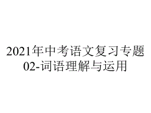 2021年中考语文复习专题02-词语理解与运用.pptx