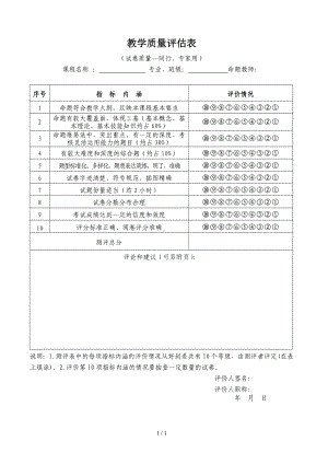 教学质量评估表参考模板范本.doc