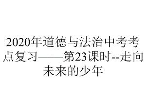 2020年道德与法治中考考点复习-第23课时-走向未来的少年.pptx