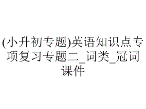 (小升初专题)英语知识点专项复习专题二-词类-冠词课件.ppt